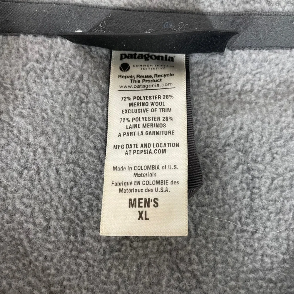 Patagonia 1/4 Zip Pullover Mens Extra Large Merino Wool Blend Finmark Fleece